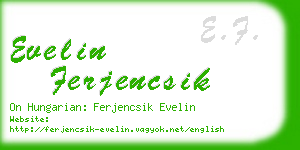 evelin ferjencsik business card